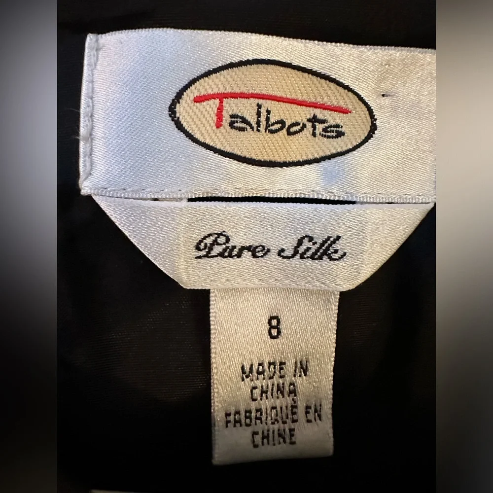 Talbots Black Sleeveless Silk Dress with Tie Belt Size 8 excellent condition - Picture 5 of 6